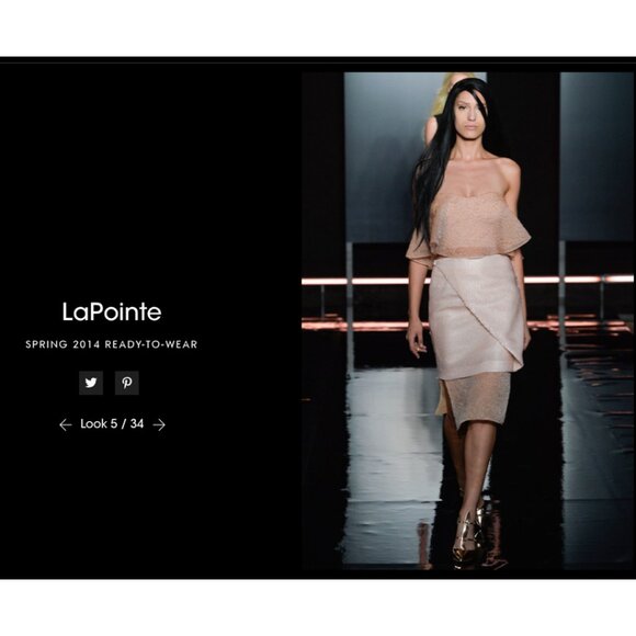 LaPointe Midi Skirt - Plush Matte Sequin w/Cloqué Organza - Small - Picture 7 of 7